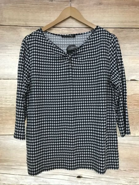 Betty Barclay Black and White Check Long Sleeve Top