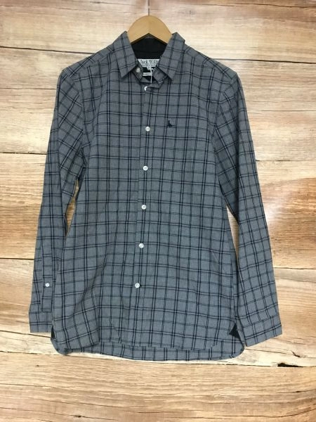 Jack Wills Grey Checked Long Sleeve Button Up Shirt