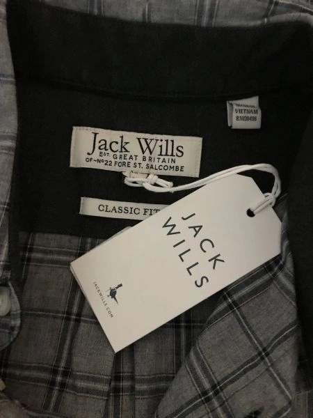 Jack Wills Grey Checked Long Sleeve Button Up Shirt